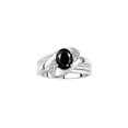 thumbnail image 1 of RYLOS Bagues pour Femmes Bague en Or Blanc 14K Pierre Précieuse Ovale 9X7MM et Diamants Design Classique Onyx d'Octobre Bijoux pour Femmes Taille 5, 1 of 7