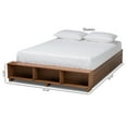thumbnail image 4 of Baxton Studio Arthur Queen Size Modern Platform Bed with Shelves and Drawers, Ash Walnut Brown, 4 of 11