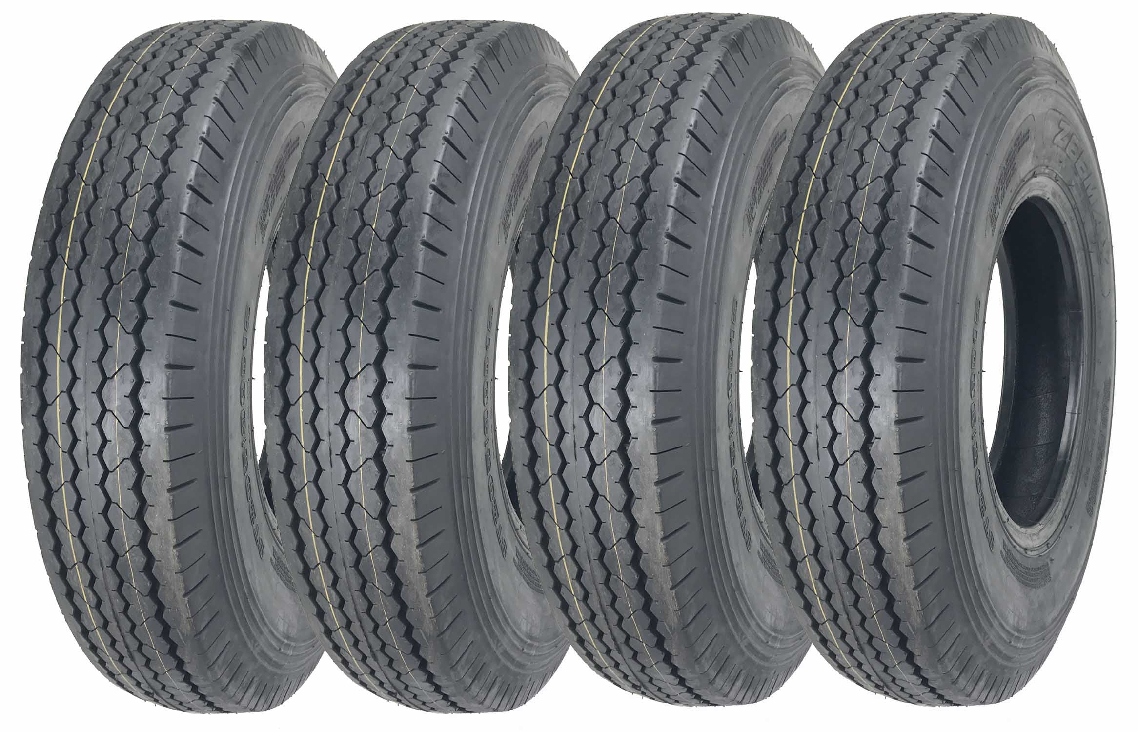 ZEEMAX Set of 4 Heavy Duty Trailer Tires ST 225/90D16 (7.5016), 10 PR Load Range E