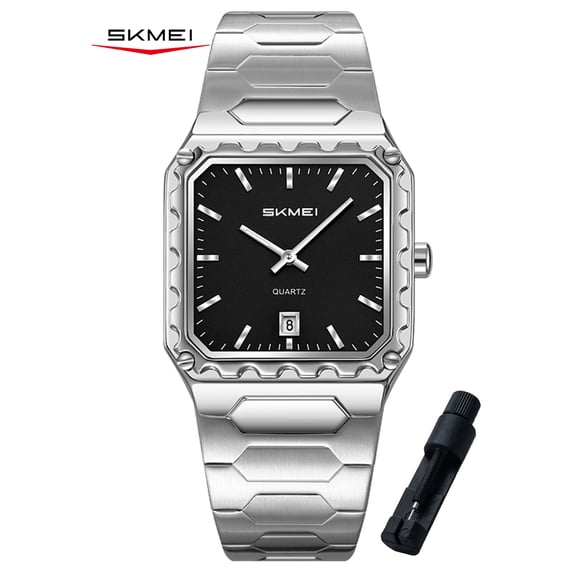 SKMEI Watches for Men Fashion Business Mens Watch Analog Quartz Big Face Luxury Classic Stainless Steel Waterproof Luminous Wristwatch