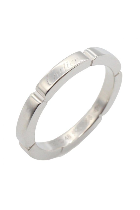 Pre-Owned Cartier Maillon Panthre Ring, 18K White Gold (WG), Women's Silver Tone