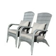 thumbnail image 4 of Gzxs High Back Patio Chairs Set of 2 - Gray Wicker Chairs Outdoor Seating, Rattan Outdoor Club Armchair with Cushions for Deck Porch Backyard, 4 of 7