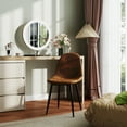 thumbnail image 4 of Homy Casa Set of 4 Armless Upholstered Side Chairs for Living Room Bedroom Reception, Brown Faux Suede, 4 of 10