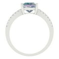 thumbnail image 4 of 1.62 ct Princess Cut Blue Moissanite Solitaire with Simulated Diamond Accents 18K White Gold Womens Engagement Ring, 4 of 5
