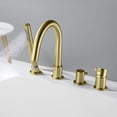 thumbnail image 2 of Kibi Circular Deck Mounted Bathtub Faucet with Hand Shower, 2 of 3