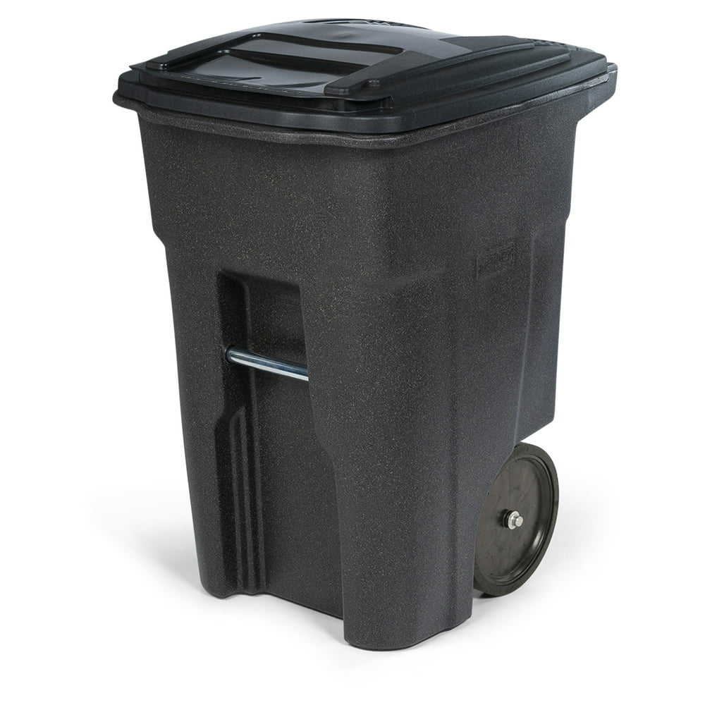 Toter 48 Gal. Trash Can Brownstone with Quiet Wheels and Lid