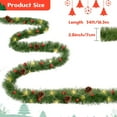 thumbnail image 3 of 54 Feet Christmas Garland Decoration Soft Greenery Garland with 33 Feet 100 LED String Light, 30 Red Berries and 9 Pine Cones for Home Holiday Party Christmas Outdoor or Indoor Decor, 3 of 7