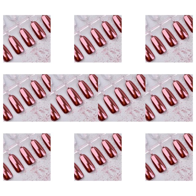 Vogacara Brillo de uñas, polvo de espejo de oro rosa, pigmento de uñas para mujeres, polvo brillante para arte de manicura para niñas 10piezas Vogacara CBP140161