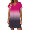thumbnail image 4 of Wowcloth Dress for Woman, Solid Color Short Sleeve V-Neck Loose for Daily Wear and Casual Wears, 4 of 6