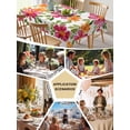 thumbnail image 5 of Pink Orange Floral Table Cloth, Spring Blossom Botanical Flowers Waterproof Tablecloth for Rectangle Tables, Reusable Washable Fabric Table Cover for Restaurant Kitchen Dining Tables 52"x70", 5 of 6