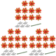 thumbnail image 1 of 3uds. Cabezas de flores con purpurina de 14 cm con clip y tallo para decoración de árbol de Navidad (rojo, 10 unidades), 1 of 2
