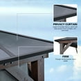 thumbnail image 6 of 10' x 13' Hardtop Wood Gazebo with Polycarbonate Double Roof Canopy, Sturdy Solid Wooden Framed Gazebo with Privacy Curtains and Mosquito Nettings, for Patio, Garden, Backyard, Black and Brown, 6 of 9