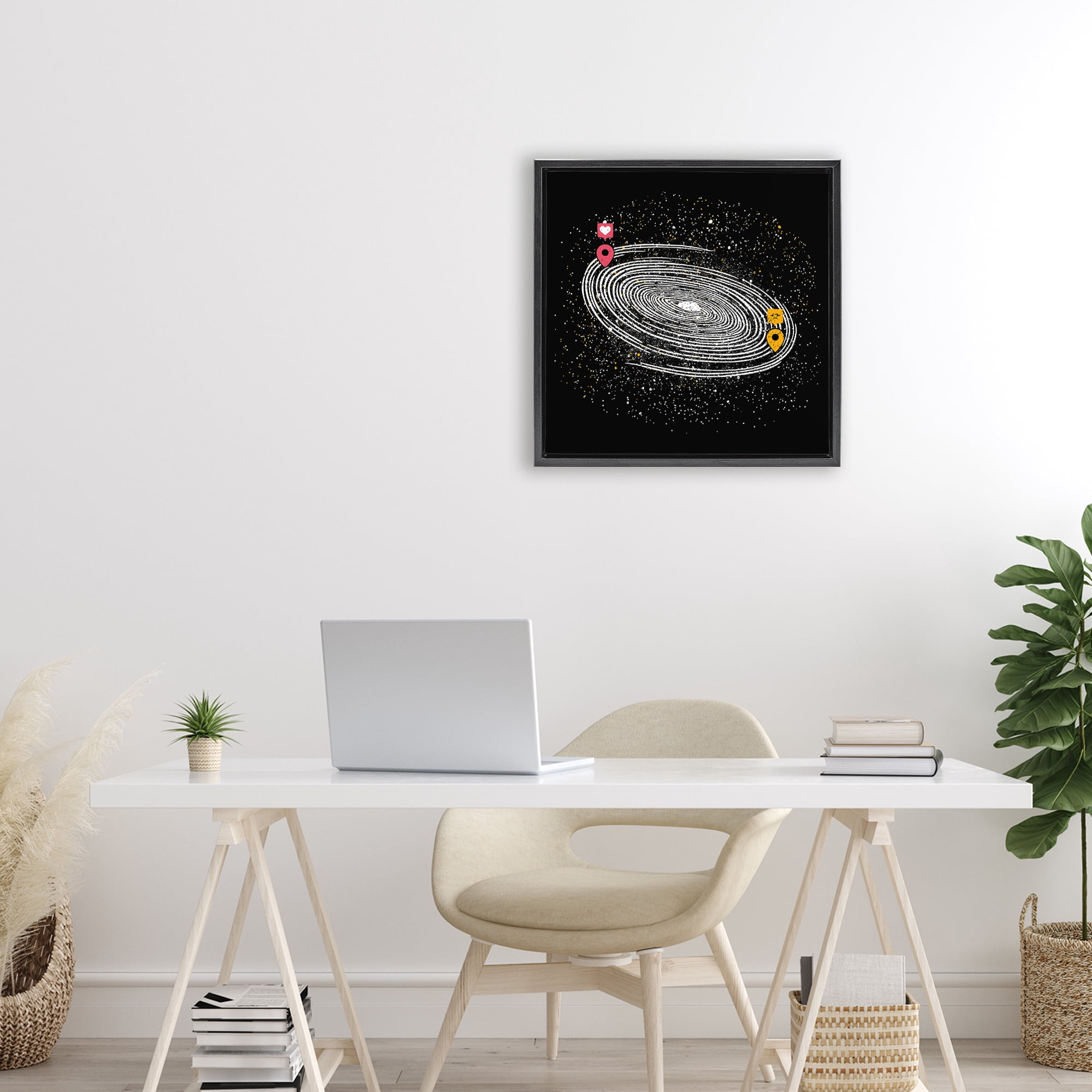 Stupell Industries Love Long Distance Black Framed Floater Canvas Wall Art, design by Tobe Fonseca