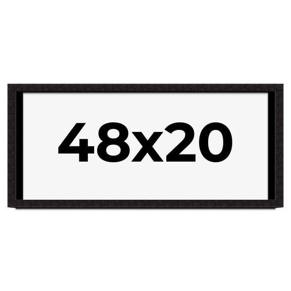 48x20 Shadow Box Black Solid Wood Display Picture Frame | 1 Inch Rabbet Depth | | 1.375 Inch