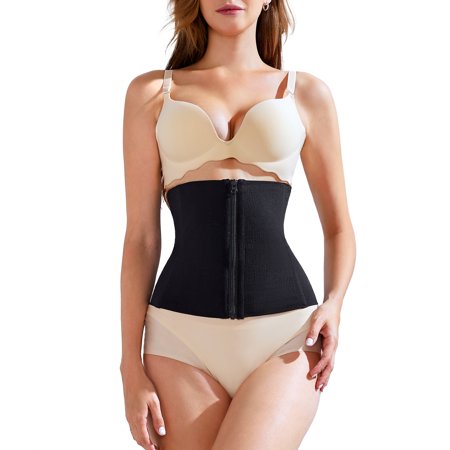 

Eleady Women Postpartum Belly Waist Trainer Seamless body shaper C Section Belly Wrap Women Shapewear for Tummy Control(Black X-Large)
