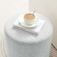 thumbnail image 5 of Callum 16" Round Woven Heathered Fabric Ottoman in Heathered Weave Light Gray, 5 of 8
