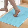 thumbnail image 2 of Unique Bargains Fade Resistant Cotton Bath Rugs Shower Mat Bathroom Non Slip Blue, 2 of 7