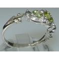 thumbnail image 3 of LBG British Made 18k White Gold Natural Peridot Womens Trilogy Ring - 33 size options - Sizes 4 to 12 Available, 3 of 6