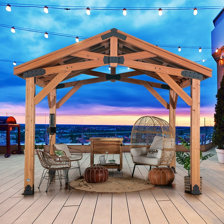 Backyard Discovery 12 X 10 Norwood Gazebo, Free Standing, Cedar