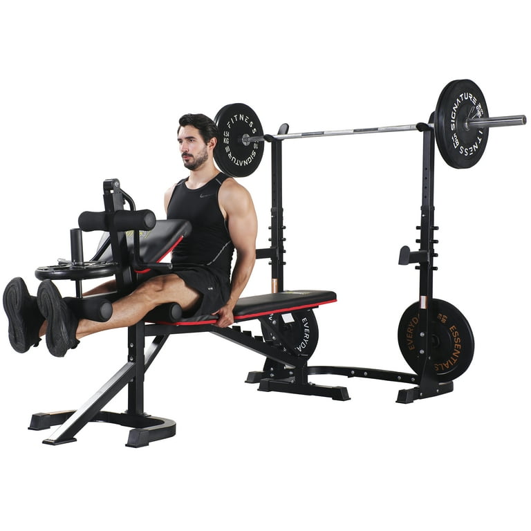 Hashtag Fitness adjustable barbell rack 16in1 gym bench for home