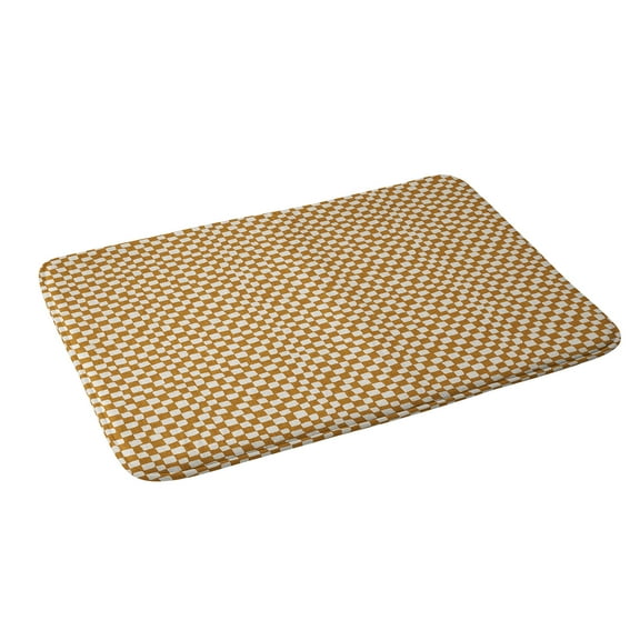 Society6 Iveta Abolina Lazy Checker Caramel Bath Mat 34" x 21"