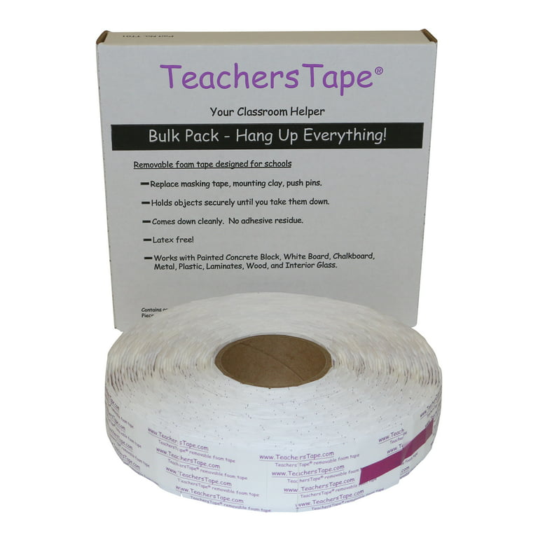 FindTape TeachersTape Double-Sided Mounting Tape [Removable Foam]: 3/4 in.  x 3/4 in. (White) 2000 pads/roll