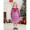 thumbnail image 2 of IDOPIP Toddler Baby Girls Christmas Velvet Dress Ruffle Tulle Gown Fall Winter Wedding Party Dresses, 2 of 9
