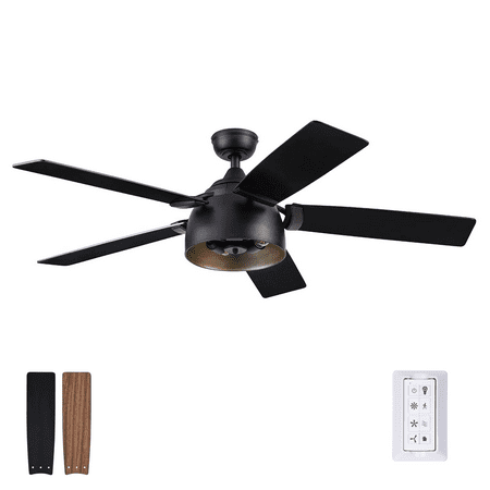 

Prominence Home 52 Octavia Matte Black Remote Control Ceiling Fan 5 Blades