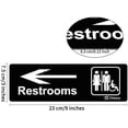 thumbnail image 2 of 4 Pieces Acrylic Plastic Restrooms Sign Restroom Directional Sign Men Women Wheelchair Restroom Sign with Arrow for Office Restaurants Hotels Supermarket Supplies, 9 by 3 Inch (Left and Right Arrow), 2 of 7