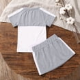 thumbnail image 5 of LJEFF Girls Color Block T-Shirt & Skort Set, Short Sleeve Elastic Waist Soft Comfortable Casual 2PC Outfit Gray Size 4 T, 5 of 9
