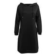 thumbnail image 4 of Outfmvch Hoodies Womens Hoodies Womens Autumn And Winter Loose Solid Long Hooded Dress With Pocket Zip Up Hoodie Women Black L, 4 of 5