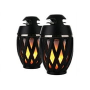Gabba Goods Premium Bluetooth 4.2 Wireless Portable Outdoor Atmosphere LED Flicker Flame Speaker with Tiki Torch Pole, 2 Pack