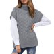 thumbnail image 1 of Suéter térmico Gibobby de manga larga Sin mangas para mujer Otoño Invierno Cuello simulado Gris L, 1 of 4