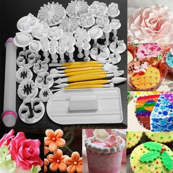 68 Pcs Cake Decorating Equipment Fondant Icing Cutters Tools Plunger Moulds Kit 