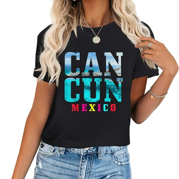 Womens Cancun Mexico Beach Summer Vacation Souvenir T-Shirt