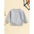 thumbnail image 3 of Toddler Baby Boys Halloween Sweatshirts Long Sleeve Crewneck Cartoon Letter Print Pullover Toddler Fall Clothes, 3 of 8