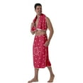 thumbnail image 2 of Colevkie Men's 2 Pcs Bath Wrap Set-Bath Skirt and Towel Soft Adjustable Beach Towel Quick Drying for Home Bathroom Sauna Travel Portable Absorbent Printed Simple Style Pattern, 2 of 7