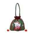 thumbnail image 2 of Honmine Flxibleed Christmas Gift Doll Bags, Reusable Drawstring Fabric Gift Bags with Cute Santa, Snowman & Reindeer Designs, Large Capacity Candy & Present Storage Bags for Xmas, 2 of 6