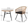 thumbnail image 5 of Dextrus 5 Piece Adult Modern Wicker Durability Dining Furniture Sets Light Brown/Black, 5 of 5