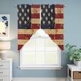 thumbnail image 6 of Vintage American Flag Kitchen Window Curtains, Swag Curtains Valance for Bedroom Living Room Bathroom, Retro US Flag White Red Blue Rod Pocket Window Treatment Curtain Block Drapes 2 Panels 36"x36", 6 of 9