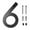 Number 6, variant on Gallickan Floating House Numbers for Outside, 6 Inch Black Address Number 0-9, Number Sign, Modern Home Decor, Weatherproof Door Decor, Number 0