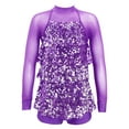 thumbnail image 1 of YEAHDOR Girls Shiny Sequins Leotard Tiered Tassels Jazz Latin Dance Short Unitard Ballerina Costume, 1 of 7