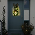 thumbnail image 5 of [Timer] Easter Bunny Wreath for Front Door, Lighted Easter Wreaths with 30 LED Warm Lights, Foldable Bunny Wreaths, Pre-Lit Easter Egg Wreath for Spring Decor, 5 of 7