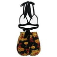 thumbnail image 4 of Maillot de Bain Bikini Rétro Années 50 Taille Haute Froncé, L, Noir Jaune, 4 of 4