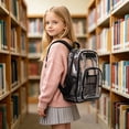 thumbnail image 5 of UJNDER Lightweight Transparent Kids Backpack with Clear Design Easy Item Visibility Daypack for School and Daily Use Kids School Backpack,01_Black,Mid, 5 of 6
