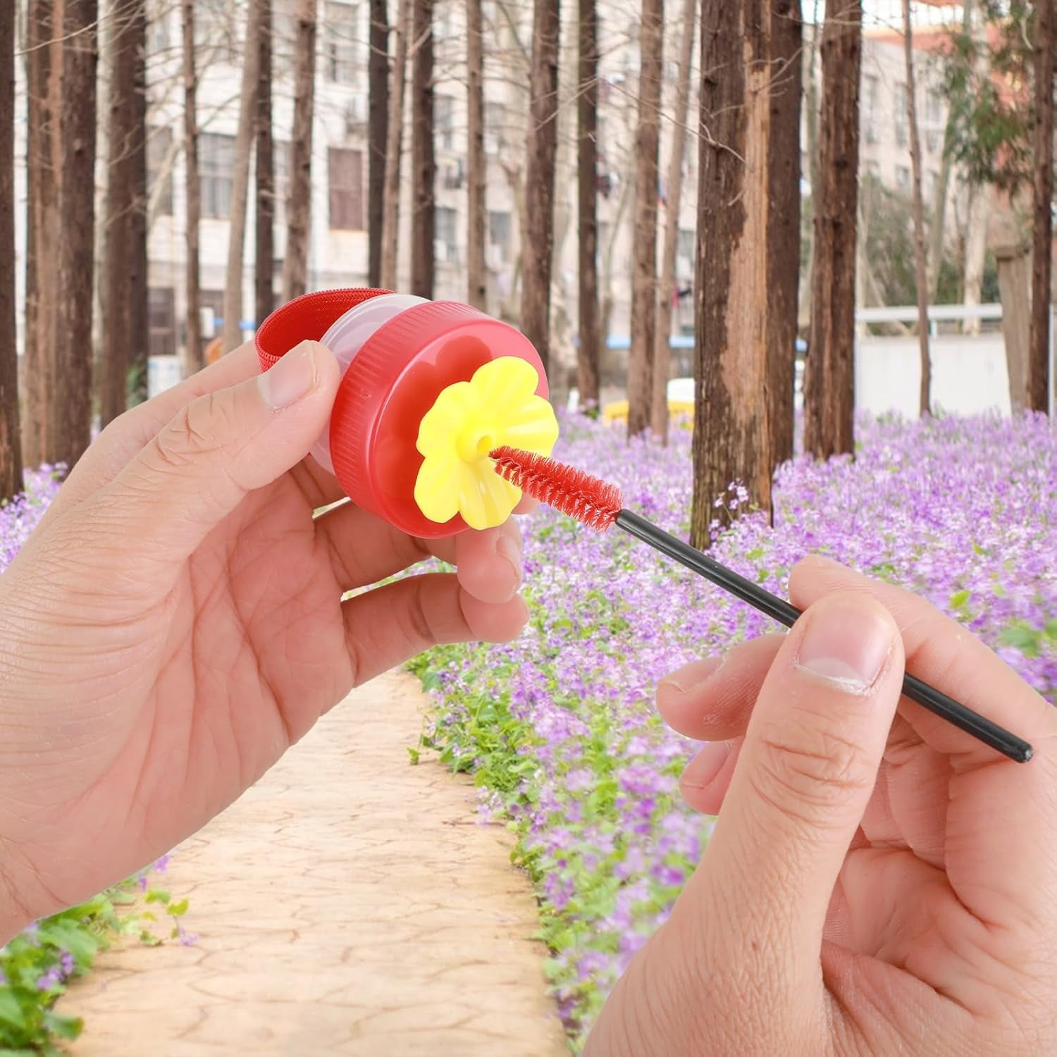 Zaoz 2 Pack Hummingbird Hand Feeder Flower Handheld Hummingbird Feeders Mini Hummingbird Feeder Ring Style Hummingbird Ring Feeder for Outdoors Hand Feeding Tools A418