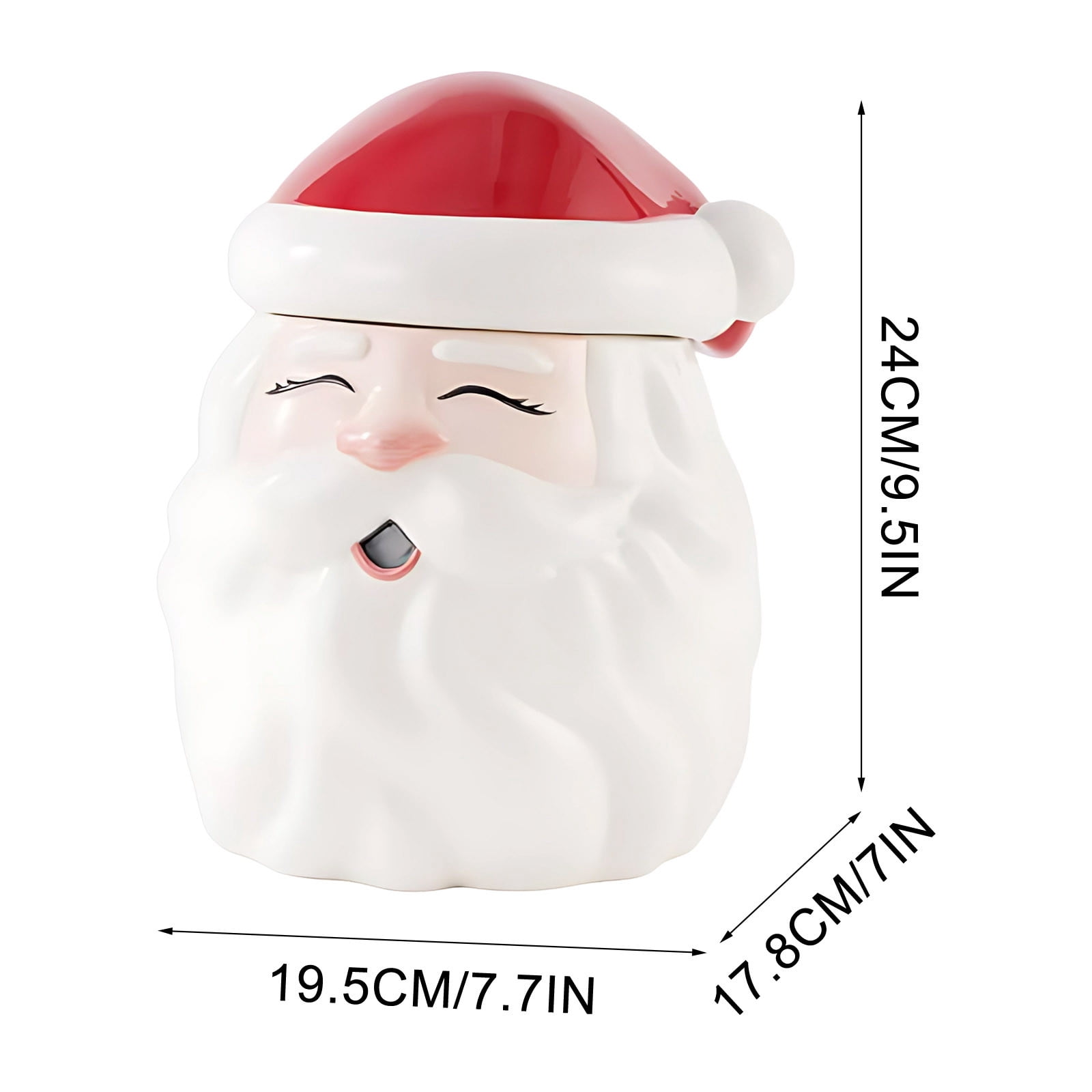Kumdkd Santa Cookies Jar 9.4-Inch Tall Food Storage Container with Airtight Lid, Christmas Themed Santa Claus Resin Cookie Canister for Kitchen Counter, Holiday Decoration and Gift Idea