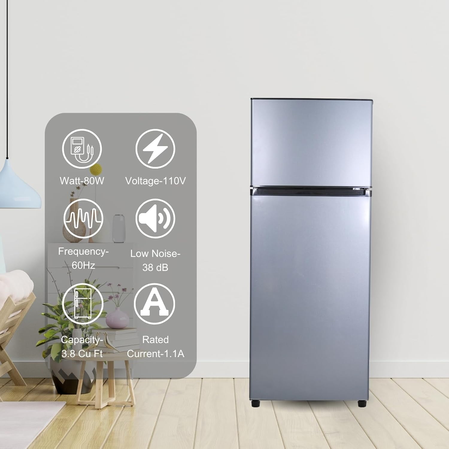 GGTB 3.5 Cu Ft Refrigerator with Freezer, 2 Doors Refrigerator, Fridge for Bedroom, Kitchen, Dorm, Apartment, Garage, Office