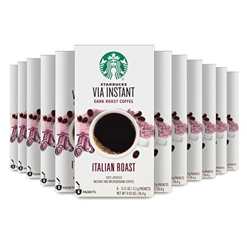 Starbucks VIA Instant Coffee Dark Roast Packets Italian Roast 100