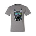 thumbnail image 2 of DJ Kitty Cat with Headphones | Mens Cat Lover Graphic T-Shirt, Heather Grey, X-Large, 2 of 3